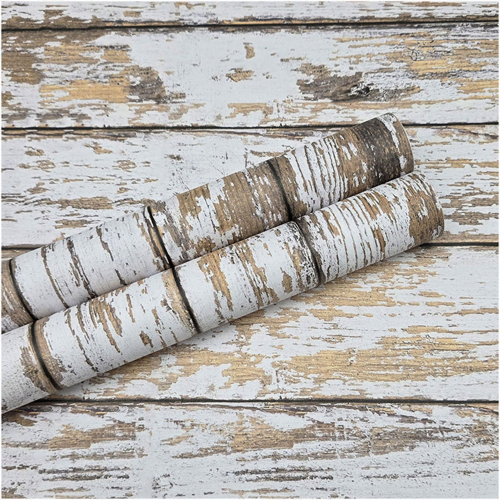 White and Brown Wood Wallpaper Vintage 17.3"x78.8" Distressed Light Wood Contact Paper Peel and Stick Wallpaper Self Adhesive Removable Wall Paper Shiplap Wood Grain Contact Paper for Cabinets Vinyl